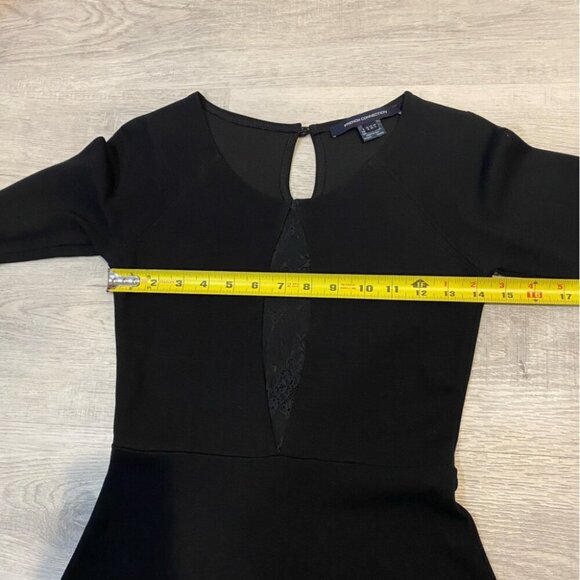 French Connection Little Black Dress with Peekaboo Lace Detail Size 4 - Picture 14 of 16